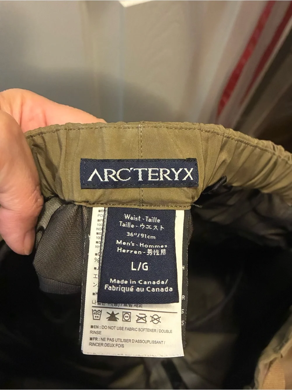 Arc'teryx Olive/Tan Technical Cargo Pants with Integrated Belt